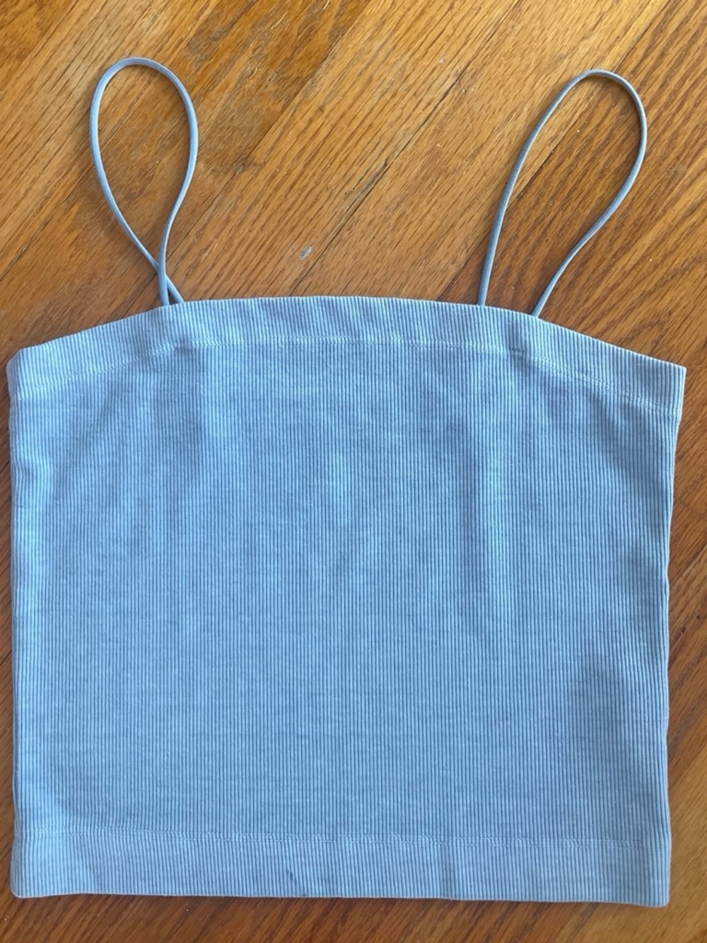 aerie Baby Blue Ribbed Spaghetti Strap Crop Camisole
